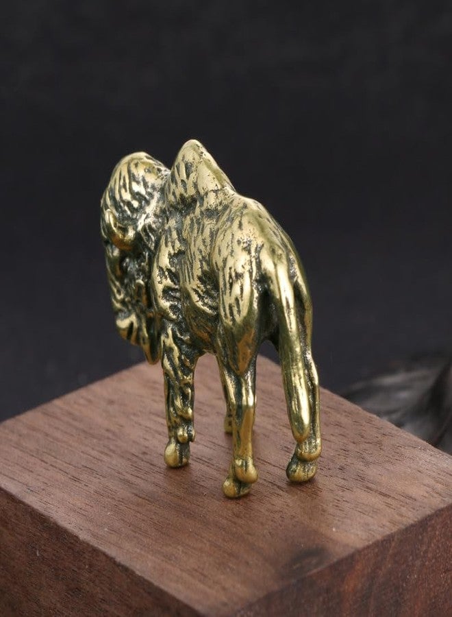 NOIAFZY تمثال ثور البيسون النحاسي العتيق من قطعتين من NOIAFZY - تمثال حيواني مصنوع يدويًا قابل للتحصيل لتزيين غرفة المعيشة وغرفة النوم - Image 2